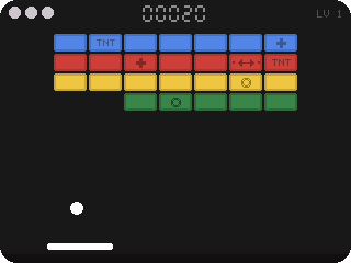 Block Breaker: the ball breaks bricks