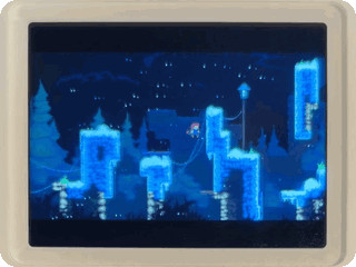 Celeste on a real NumWorks calculator: Madeline climbs the first level