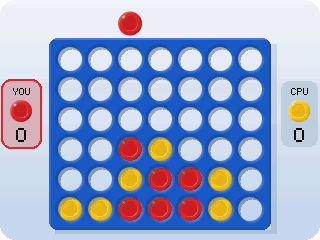 Connect Four: winning a round against the computer