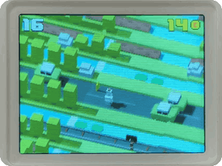Crossy Road on a real NumWorks calculator